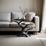 Farmhouse Solid Wood End Table For Living Room Decor And Storage