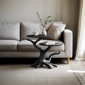 Farmhouse Solid Wood End Table For Living Room Decor And Storage