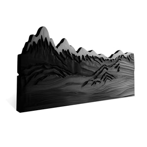 Rustic Style Mountain Carved Headboard Wall Art Bedroom