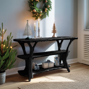 Modern Wooden Live Edge Console Table For Furniture Decor Xmas Collection