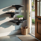 Farmhouse Live Edge Mushroom Shelf For Natural Furniture Decor Style
