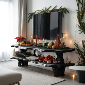 Farmhouse Wooden TV Console For Holiday Bedroom Decor