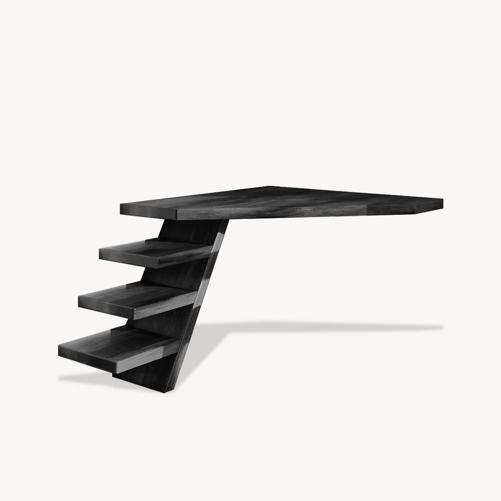 Minimalist Floating Corner Desk With Shelves For Small Home Office Workspace