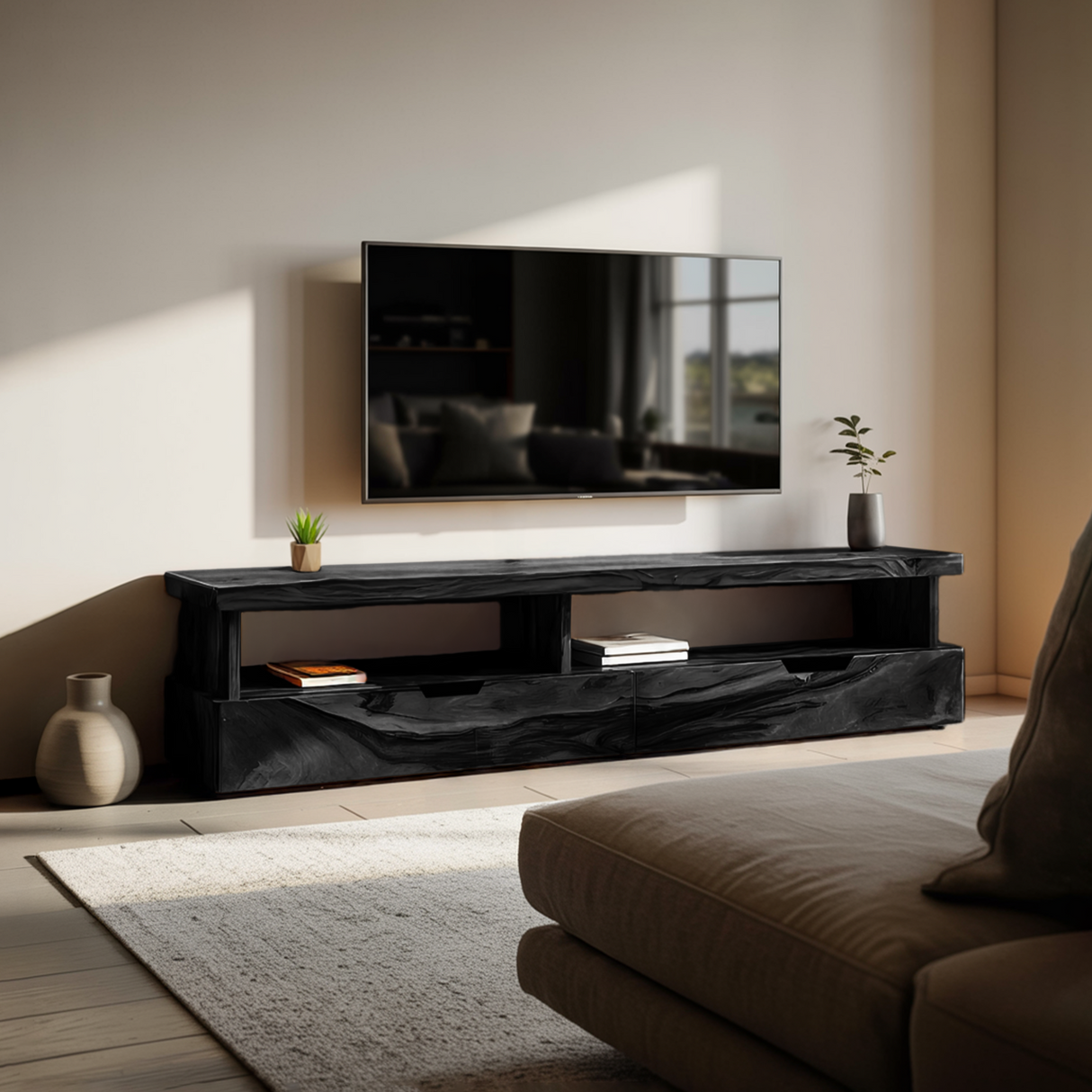 Minimalist TV Stand With Functional Design For Living