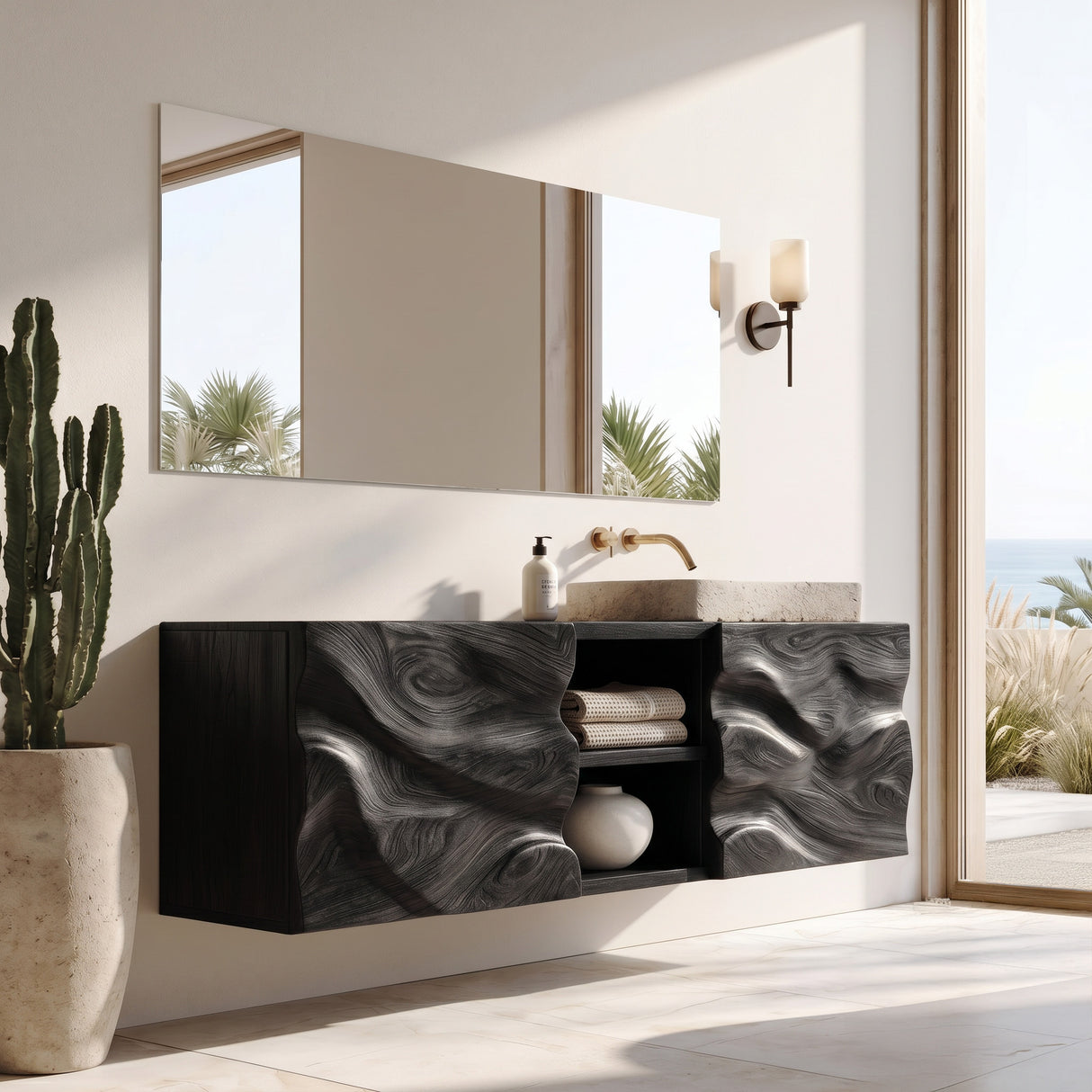Handcrafted Wall Bathroom Vanity For Modern Bathroom