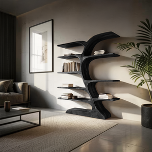Organic Curved Bookshelf For Open Space