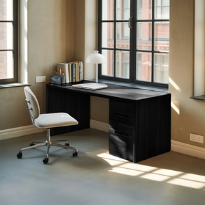 Modern Minimal Desk With Drawers For Home Office