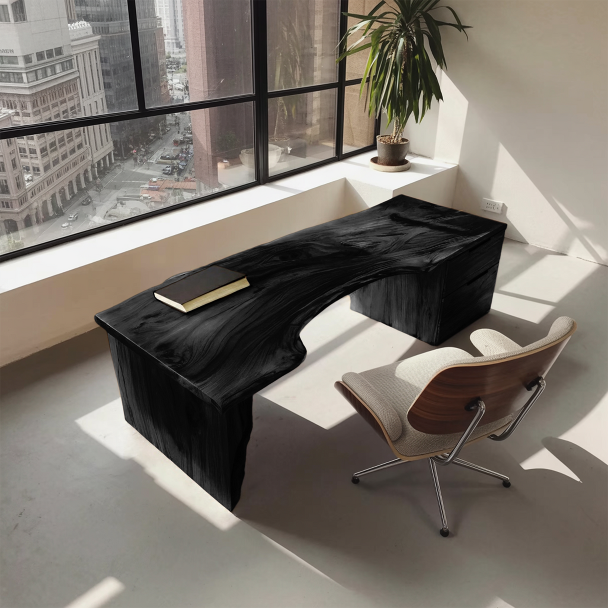 Organic Live Edge Desk For Office Or Studio Interior