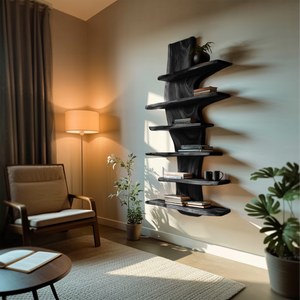 Modern Wooden Floating Bookshelf For Living Room Decor