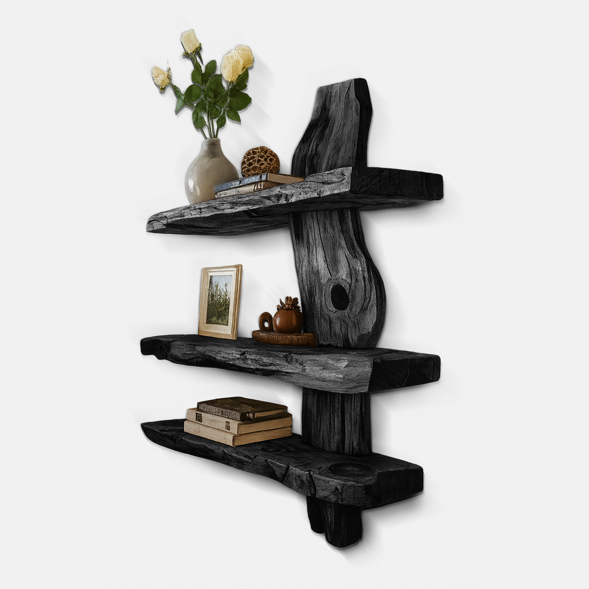 Rustic Wall Shelf For Bedroom Or Reading Corner Display