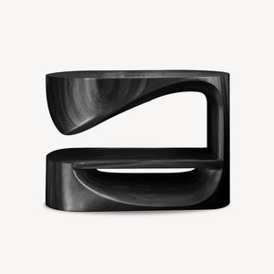 Modern Curved Nightstand With Open Shelf For Minimalist Rooms