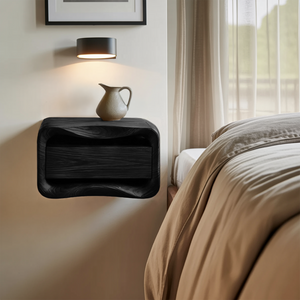 Floating Nightstand Organic Curved Design For Bedroom