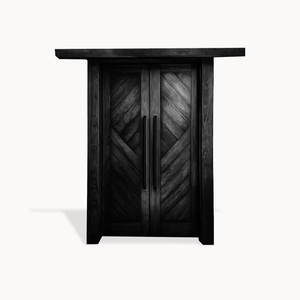 Rustic Double Front Door Modern Entryway Contemporary House Villa