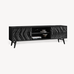 Mid Century TV Stand Wave Cabinet For Living Room And Media