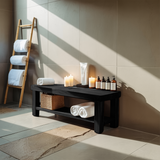 Minimalist Shower Bench With Storage Shelf For Bathroom