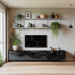 Farmhouse Media Console Cabinet For Living Room