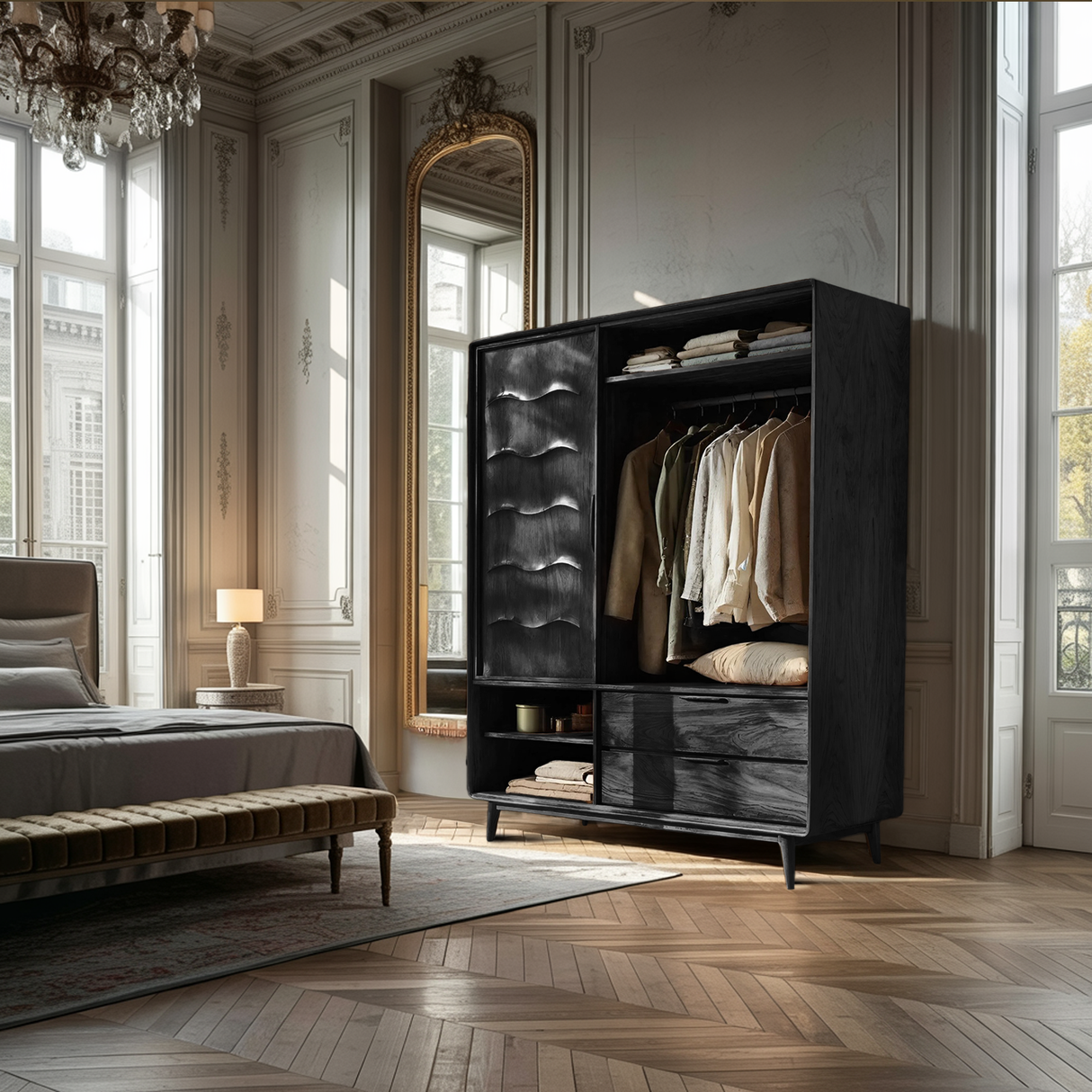 Modern Wardrobe With Drawers For Bedroom