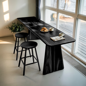 Modern Minimalist Wood Bar Table For Kitchen And Dining