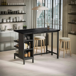 Industrial Kitchen Bar Table With Metal Legs For Apartment Dining