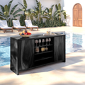Modern Outdoor Bar Cabinet With Wine Storage For Patio