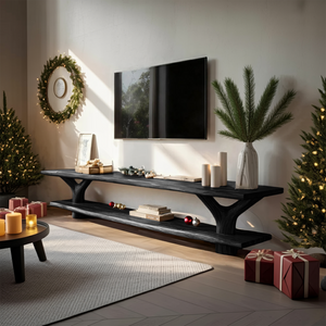 Farmhouse Live Edge Entryway TV Console For Christmas Living Room