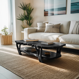 Contemporary Live Edge Coffee Table Two Layered Design For Living