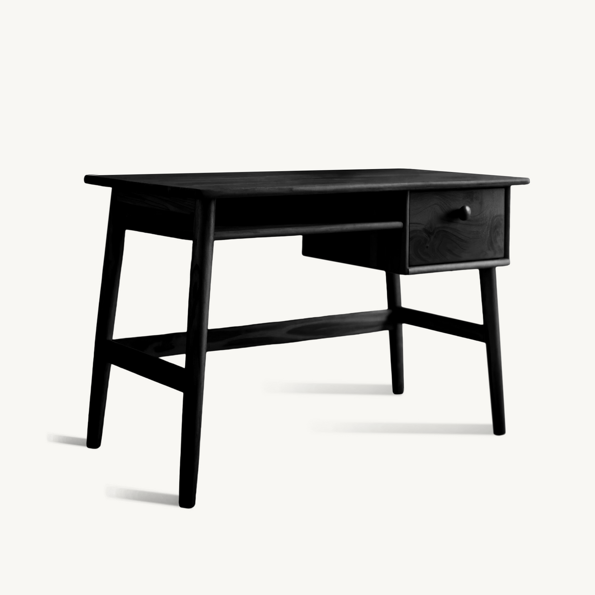 Minimalist Wooden Desk With Drawer And Keyboard Shelf For Home Office