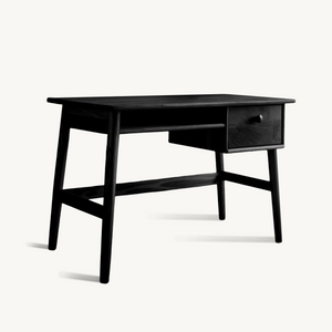 Minimalist Wooden Desk With Drawer And Keyboard Shelf For Home Office