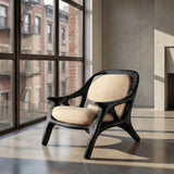 Handcrafted Wooden Accent Chair For Living Room