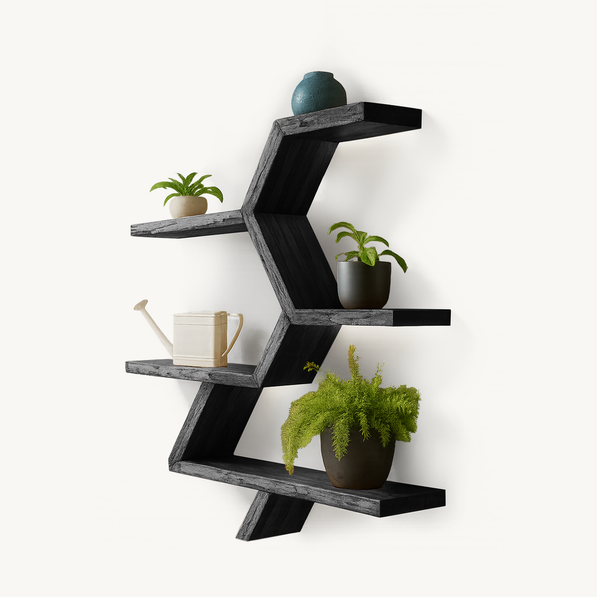 Modern Geometric Wall Shelf For Indoor Plants Display