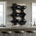Rustic Solid Wood Live Edge Wine Rack For Entryway