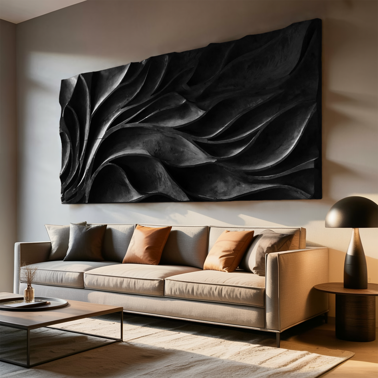 Abstract Carved Wall Art Sculpture For Living Room Decor
