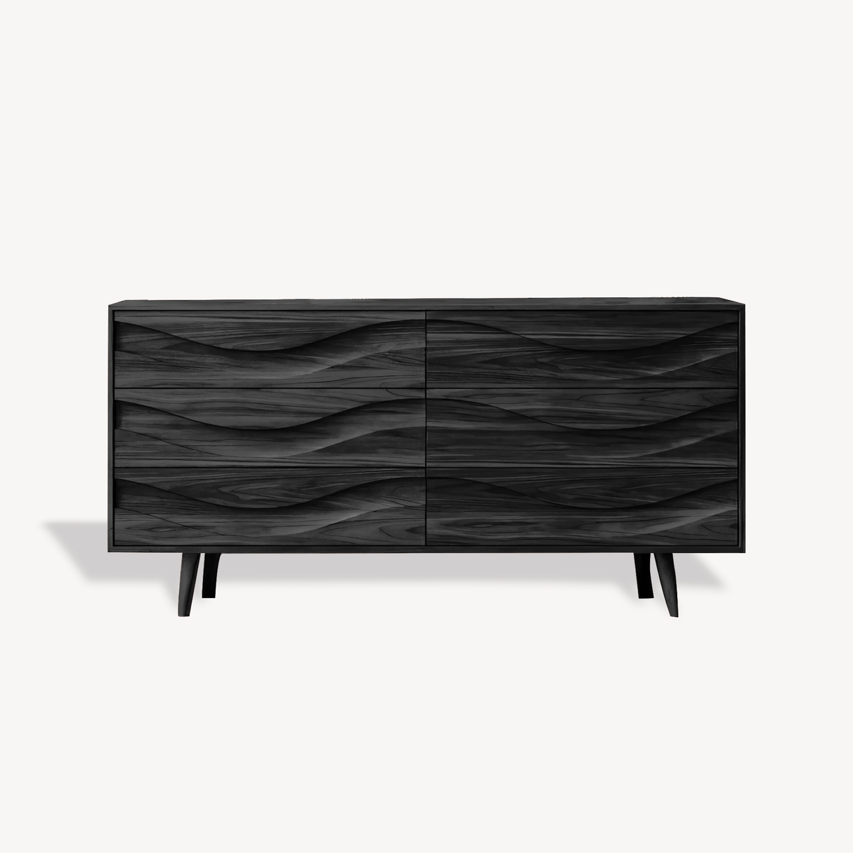 Modern Carved Wave Front Sideboard For Entryway Living Room