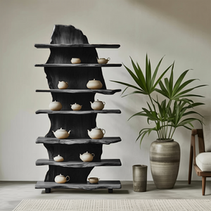 Rustic Solid Wood Standing Shelf For Entryway Design Ideas