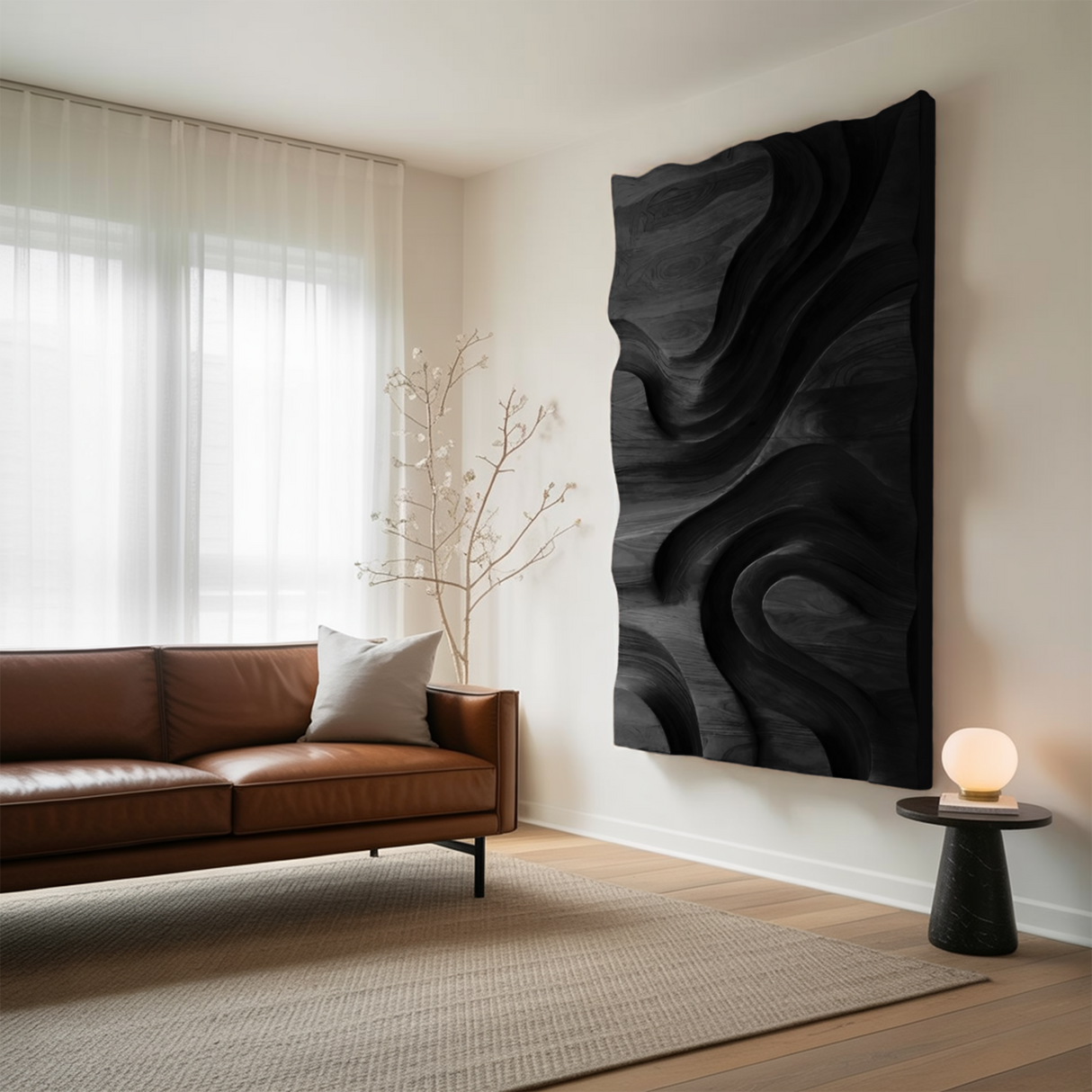 Modern Organic Wall Art Panel For Living Room Decor