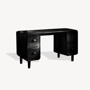 Modern Rounded Corner Desk With Drawers For Home Office Workspace