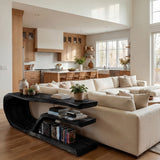 Modern Wood Console Table With Storage For Living Room