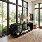 Modern Wood Console Table With Rounded Form For Living Room
