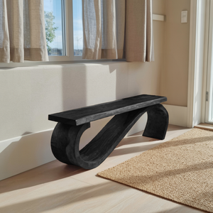 Modern Sculptural Bench For Entryway Or Living Room Decor