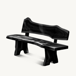 Rustic Live Edge Outdoor Bench With Curved Back For Patio Or Garden