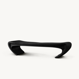 Modern Sculptural Wood Bench For Entryway Or Living Room