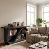 Elegant Wood Console Table With Unique Base For Living Room