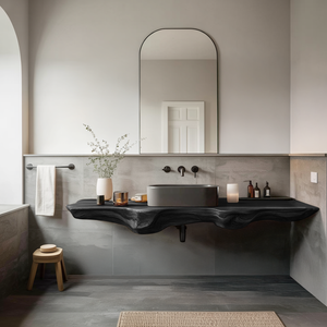 Mid Century Solid Wood Vanity For Sleek Bathroom