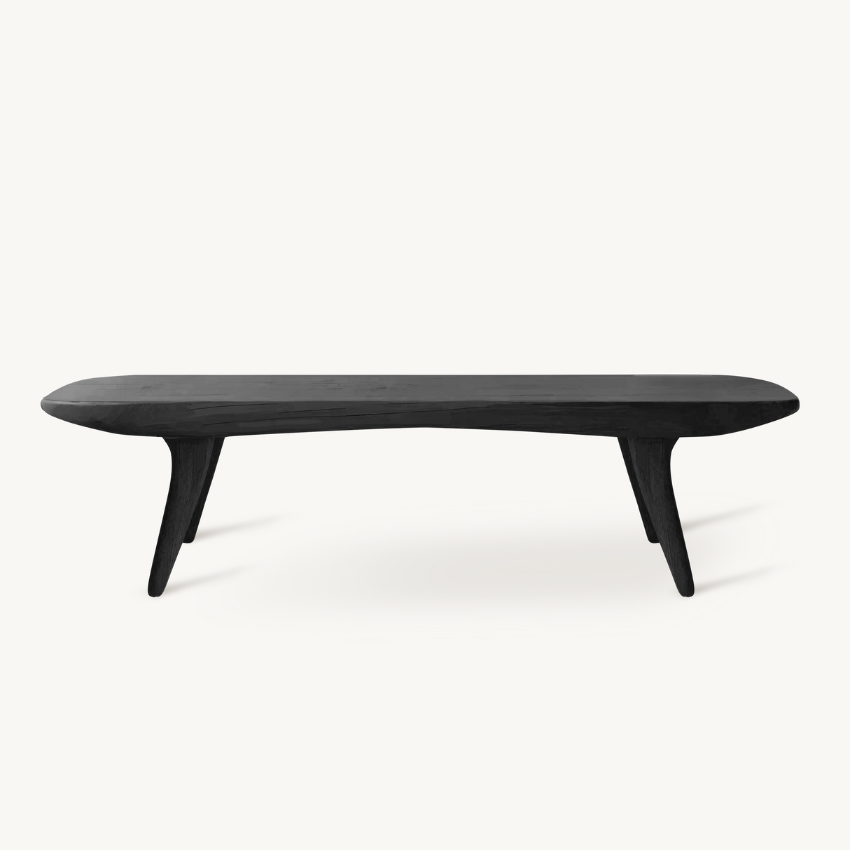 Curved Minimalist Organic Bench For Entryway Bedroom And Living Room