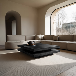 Modern Rustic Wooden Live Edge Coffee Table For Living Room