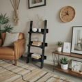 Rustic Ladder Shelf With Tiered Display For Bedroom And Living Room