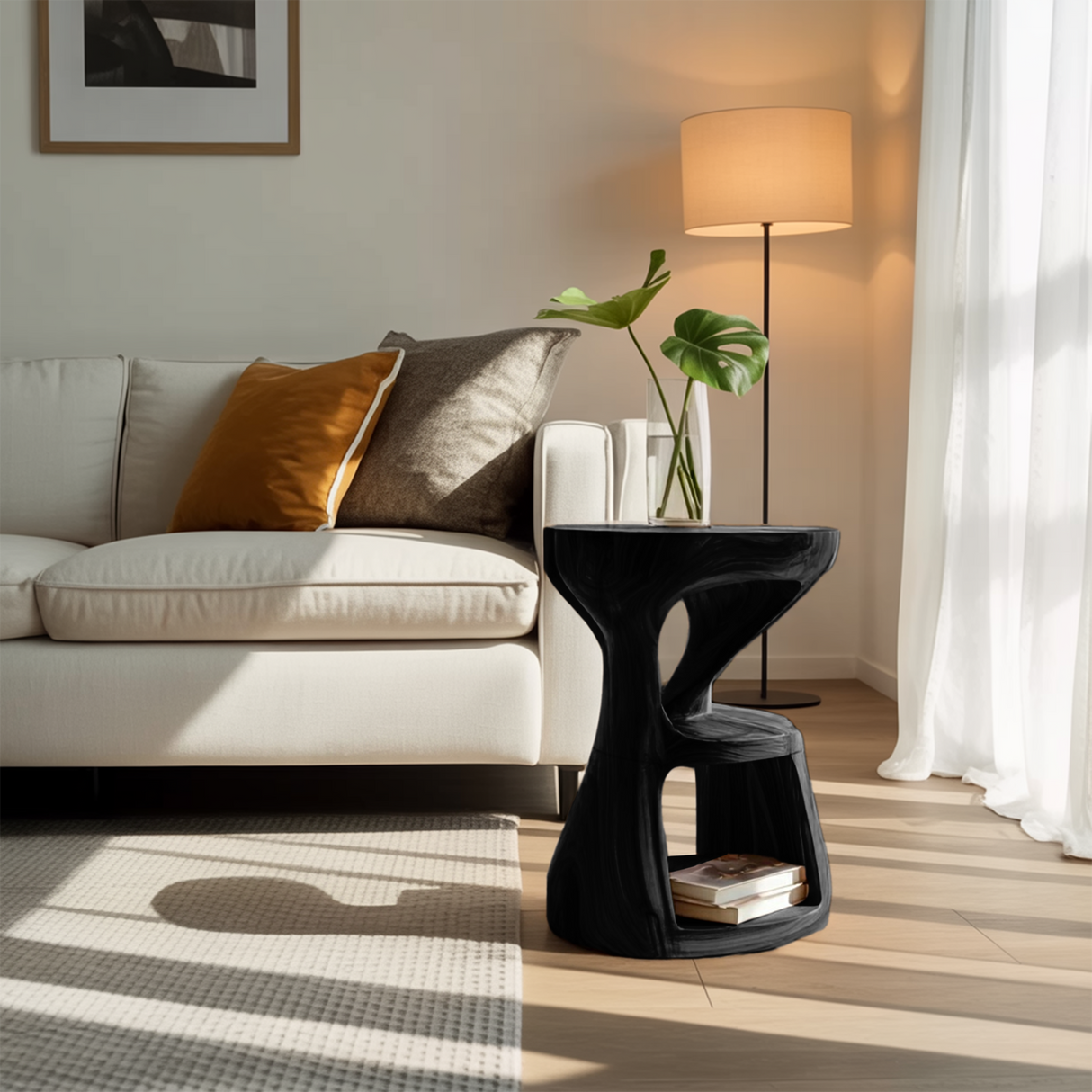 Modern Sculptural Side Table For Living Room