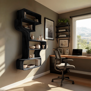 Industrial Natural Wood Wall Rack For Entryway Storage Display