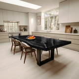 Furniture Decor Modern Solid Wood Dining Table Sleek Edge
