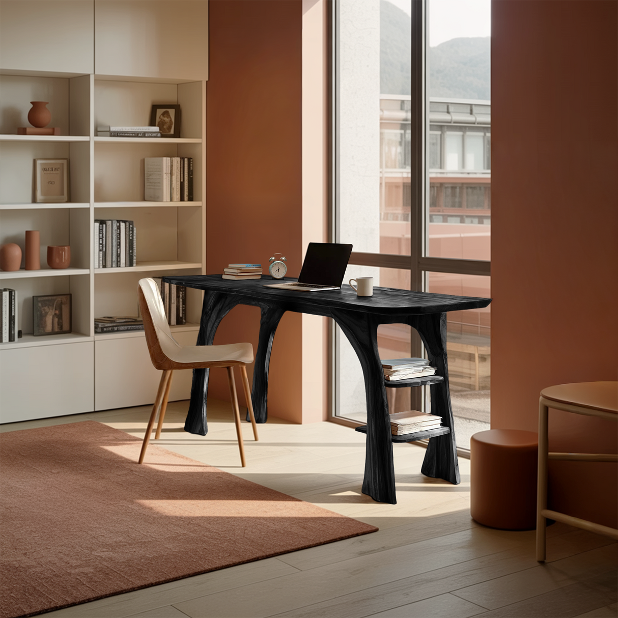 Farmhouse Solid Wood Desk For Bedroom Or Creative Workspace